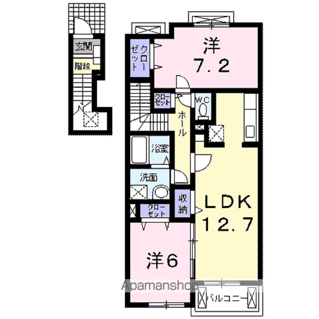 プロムナードＷＳ[2LDK/63.86m2]の間取図