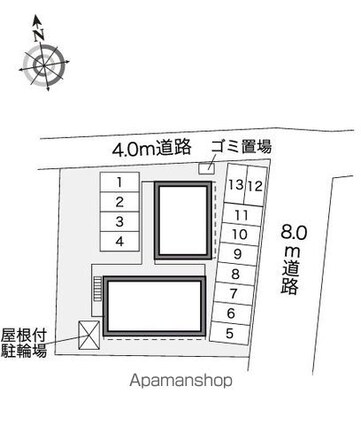 レオパレス山王[1K/23.18m2]の配置図