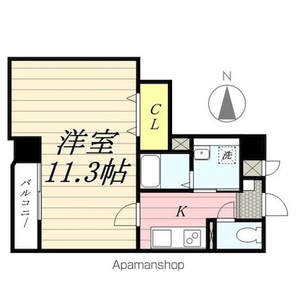 ミッキーロイヤル勝山[1K/31.77m2]の間取図