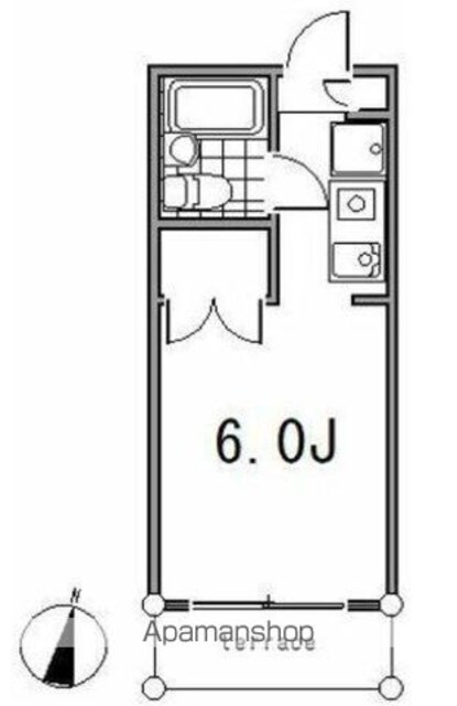 東京都小金井市貫井北町５丁目[1K/17m2]の間取図