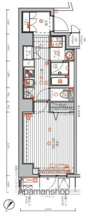 メインステージ千代田岩本町コモデ[1K/27.99m2]の間取図