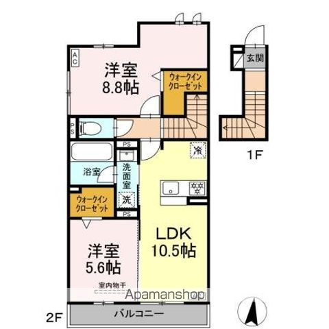 名古屋市東山線 高畑駅 徒歩15分 2階建 築1年の間取り写真