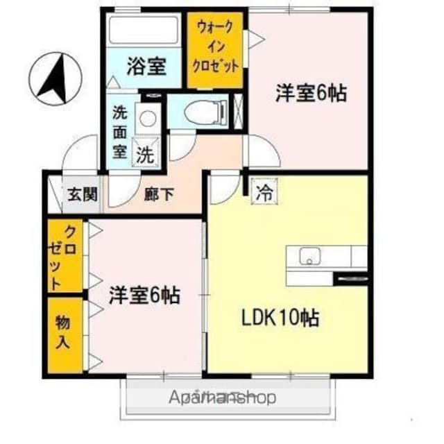 コートダジュール嶋[2LDK/55.2m2]の間取図