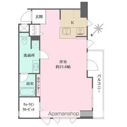 グレンパーク神楽坂[1R/54.65m2]の間取図