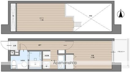 ＣＡＶＡＮＡ東駒形[1K/23.85m2]の間取図