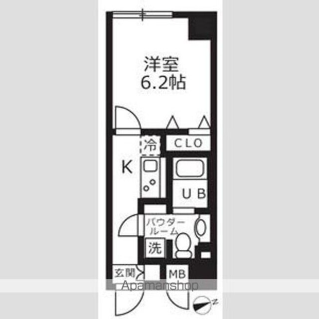 リュクス千歳船橋[1K/23.1m2]の間取図