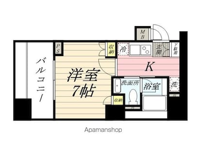 コンフォリア渋谷ＷＥＳＴ[1K/25.16m2]の間取図