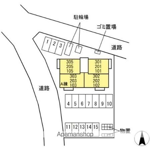 グラシア 205 ｜ 山梨県中巨摩郡昭和町西条3507-1（賃貸アパート1LDK・2階・40.28㎡） その18