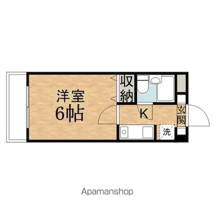ラレーブ日野[1K/18.42m2]の間取図