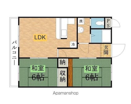 アビタシオン[2LDK/53.3m2]の間取図