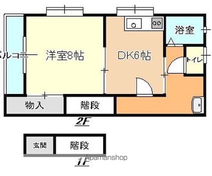 コートＳ幸町[1DK/38.29m2]の間取図