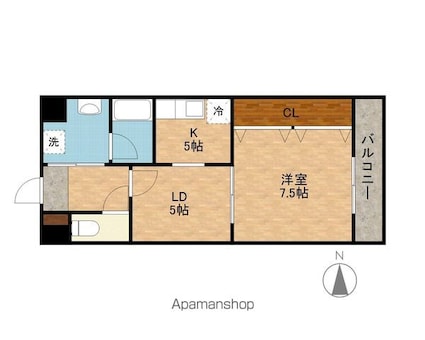 エスペラント[1LDK/40.4m2]の間取図