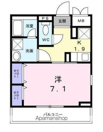 シャノワール[1K/27.63m2]の間取図