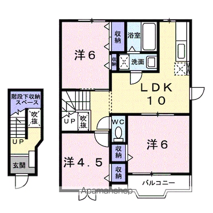 アメニティパレスＫ　Ａ[3LDK/65.57m2]の間取図