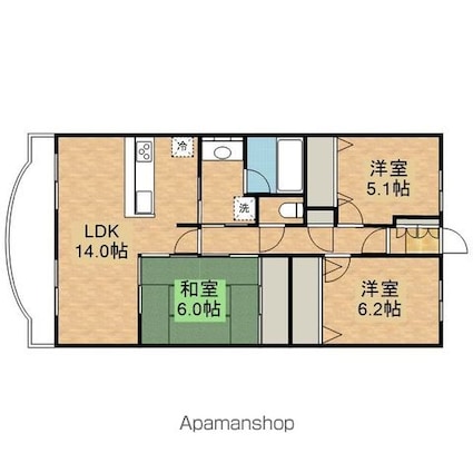 トーカンジェネラス開運橋[3LDK/75.6m2]の間取図