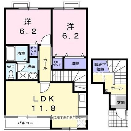 メゾン・ド・ジュネスＫ　３[2LDK/64.43m2]の間取図
