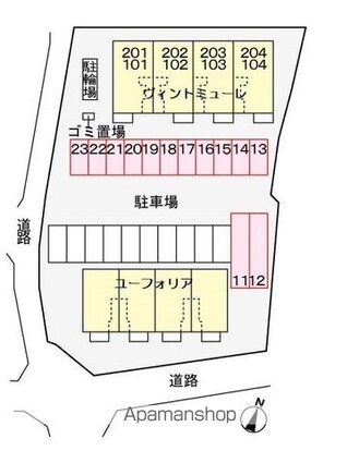 ヴィントミューレ[2LDK/58.6m2]の配置図