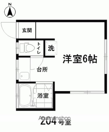 みきの家[1K/18.21m2]の間取図