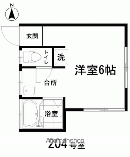 みきの家[1K/18.21m2]の間取図
