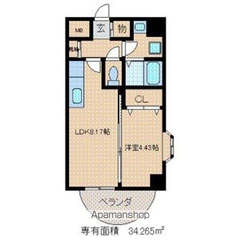 【福岡市博多区吉塚のマンションの間取り】