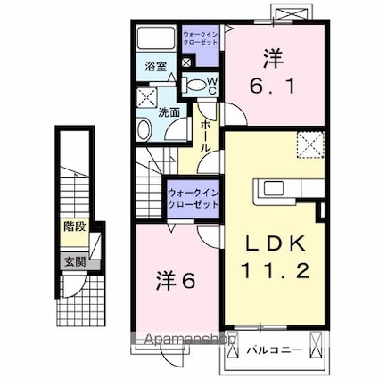 ソルビエント[2LDK/57.64m2]の間取図