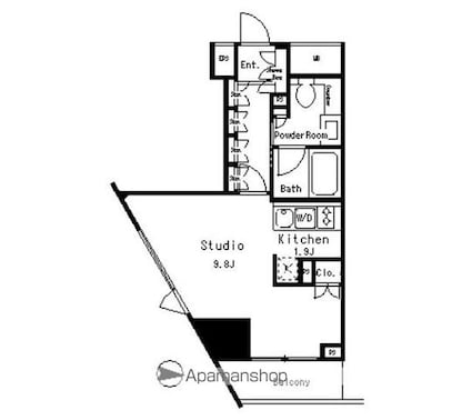 ＭＦＰＲコート目黒南[1K/32.27m2]の間取図