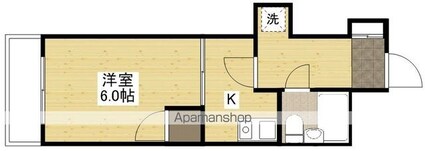 広島県広島市中区舟入幸町[1K/22.77m2]の間取図