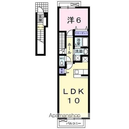 香川県高松市鶴市町[1LDK/42.37m2]の間取図