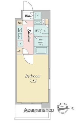 ＬａＳａｎｔｅ木場公園[1K/22.91m2]の間取図