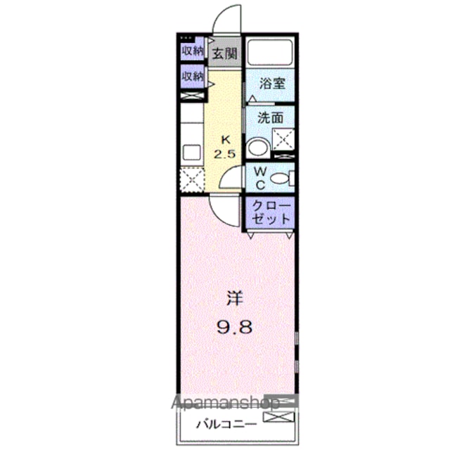 ＤｅａｒＣｏｕｒｔⅡ[1K/31.7m2]の間取図