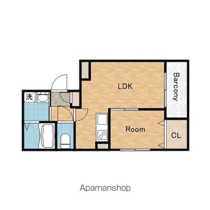 ＧＡＲＤＥＮＩＡ泉佐野大西[1LDK/34.69m2]の間取図