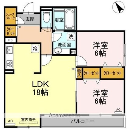 サンモール東川口　Ａ棟[2LDK/70.29m2]の間取図