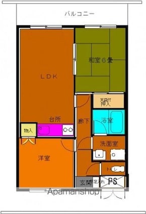 広島県広島市西区己斐本町２丁目[2LDK/49.41m2]の間取図