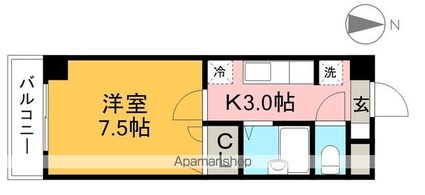 ＣＲＡＹ４（クレヨン）[1K/26m2]の間取図