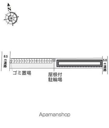 レオパレスセントレアリ２２[1K/26.08m2]の配置図