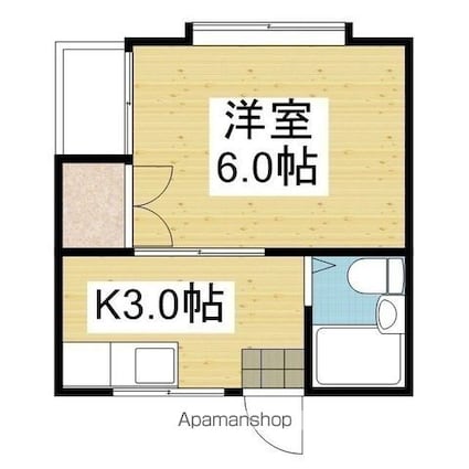 コーポ明日香[1K/19.44m2]の間取図