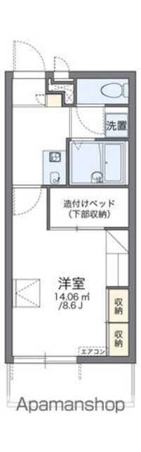 レオパレス屋形[1K/23.18m2]の間取図