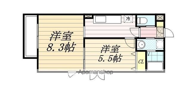 グランコート稲毛 307 ｜ 千葉県千葉市稲毛区稲毛１丁目17-10（賃貸マンション2K・3階・40.76㎡） その2