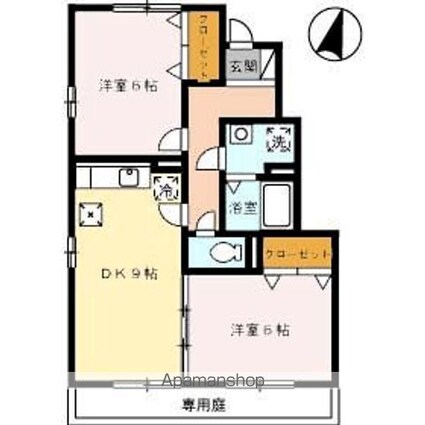 ウイングＭＩＳＡＷＡＶＩ[2DK/50.3m2]の間取図