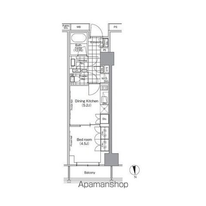 パークハビオ門前仲町[1DK/28.58m2]の間取図