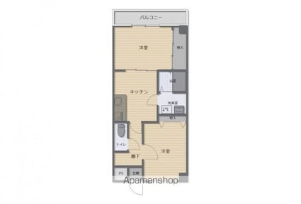 やまひろビル[2DK/43.71m2]の間取図