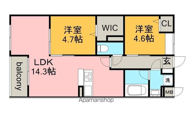 エスポアハイム城西南の間取り写真