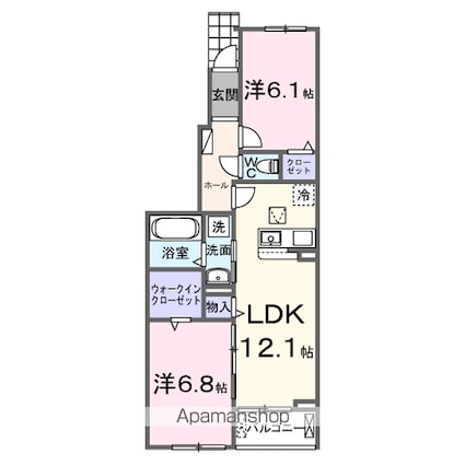 シエルクラスかわせみ[2LDK/58.42m2]の間取図