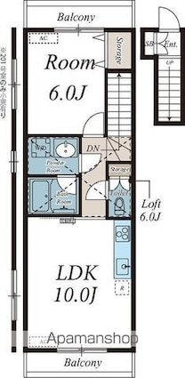 ブランノワール[1LDK/40.09m2]の間取図