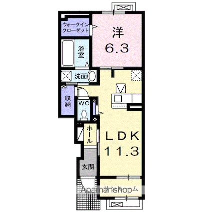 レモングラス[1LDK/47.81m2]の間取図