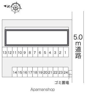 レオパレスユキコーポ７７[1K/26.08m2]の配置図