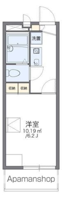 レオパレスアズール[1K/19.87m2]の間取図