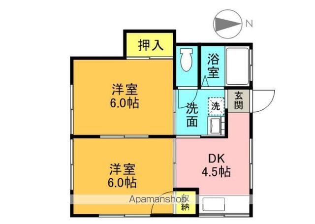 コーポラス丸幸[2DK/35.64m2]の間取図