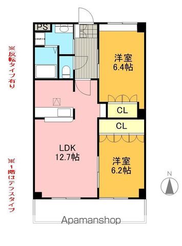 【岐阜市下土居のアパートの間取り】