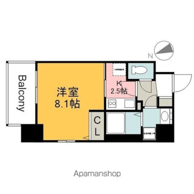 ウェンディ幟町アネクス[1K/27.08m2]の間取図